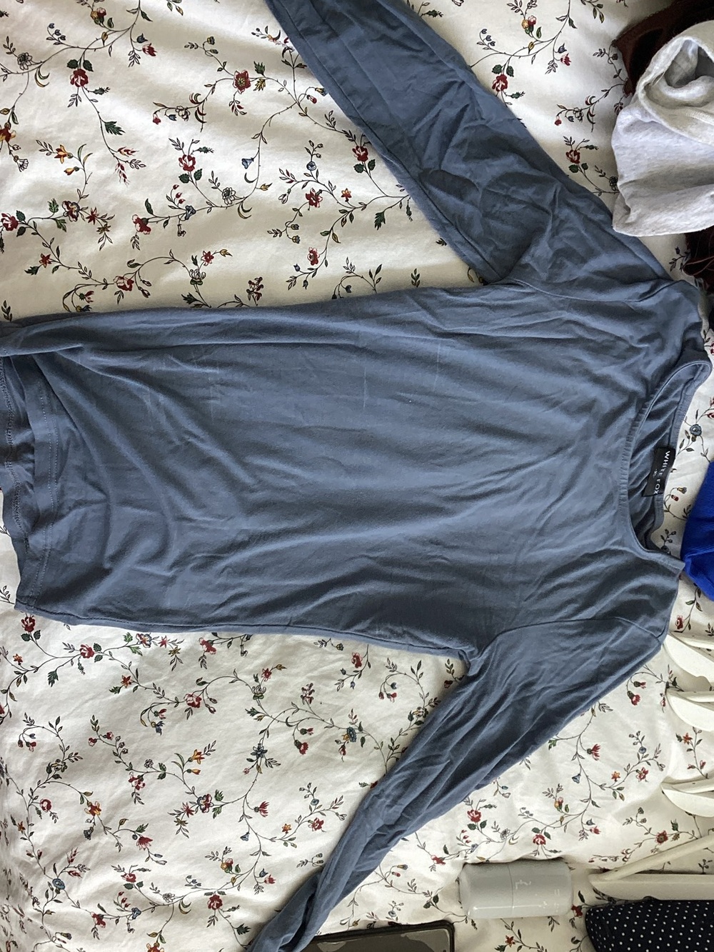 White Fox Boutique Long Sleeve Tee in Slate Blue